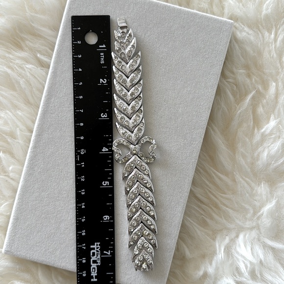 Vintage *RARE* YSL Silver Tone Bracelet with Rhinestones in Excellent condition - Picture 5 of 7